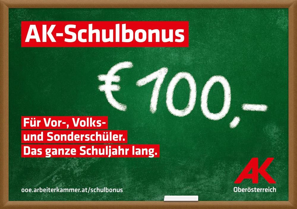 Plakat Schulbonus